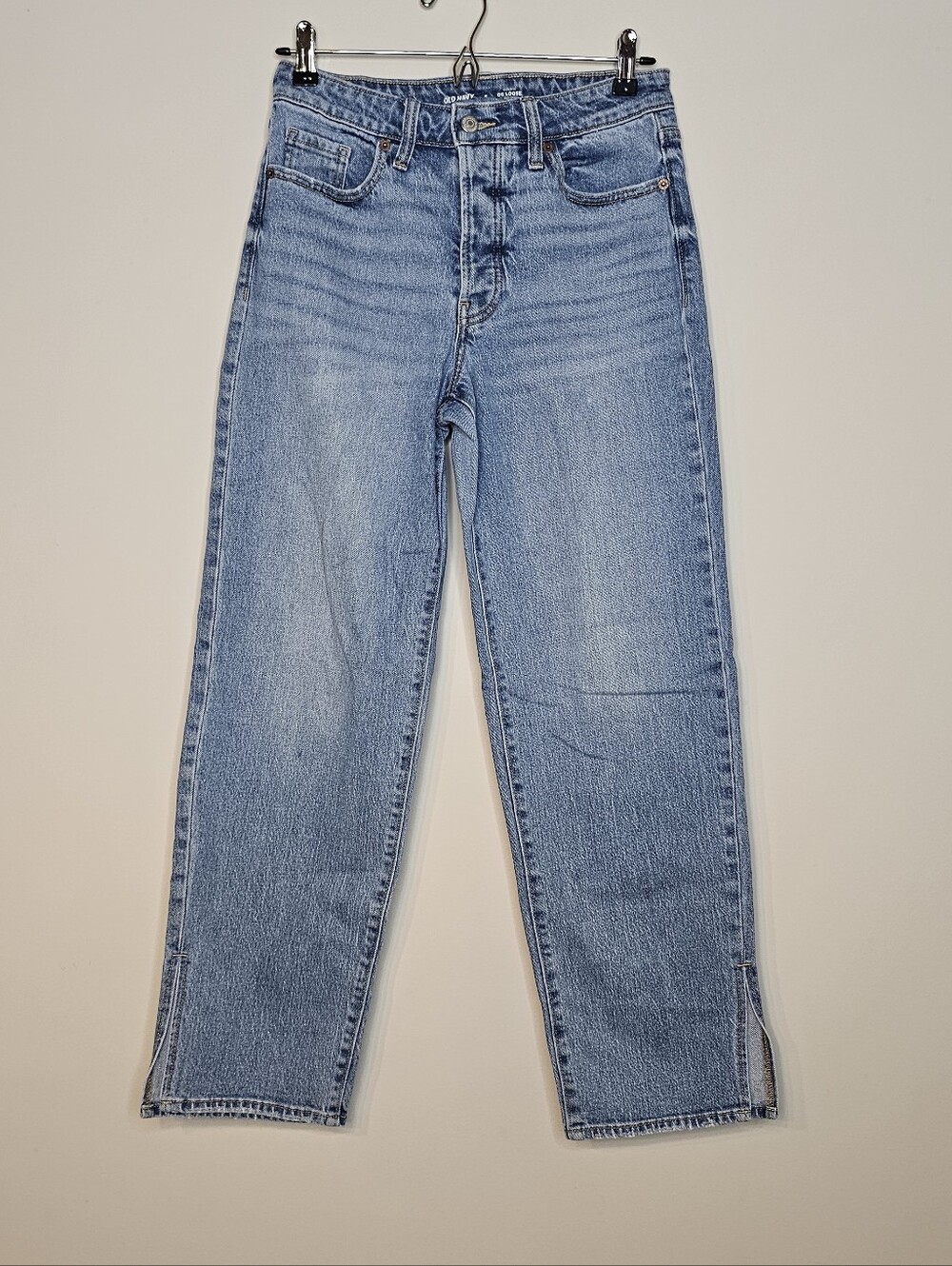 Old Navy OG Loose High Rise Jeans Secret Smooth Pockets Size 6 Split Ankle Hem